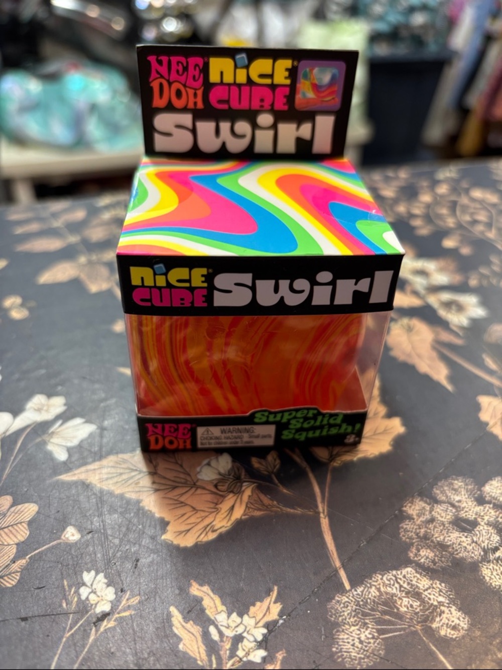 Neon Swirl Nice Cube Squish Toy -